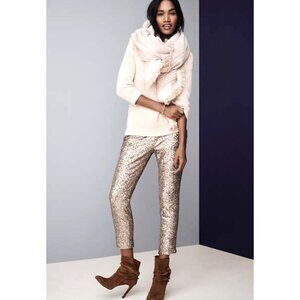 Ann Taylor Sequin Dress Pants  Copper Gold SZ 0